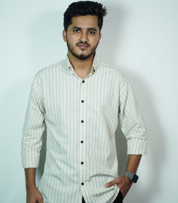 Furex Off-White Casual Striped Shirt
