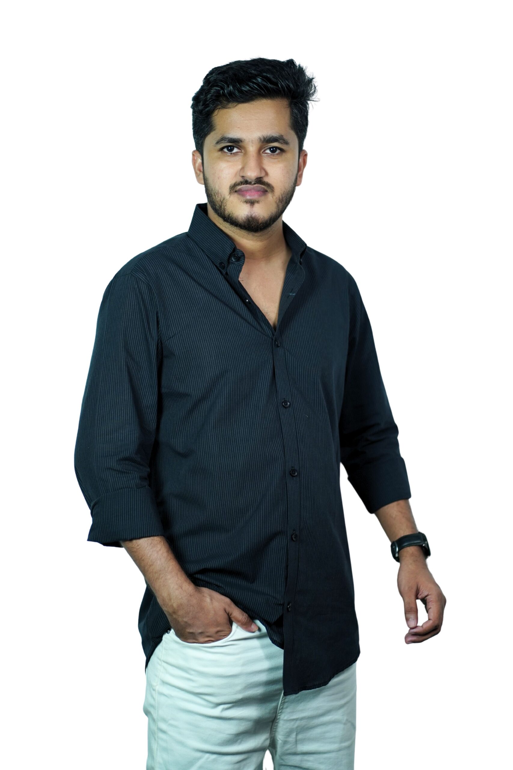Furex Black Micro Striped Shirt Furex Black Striped Shirt