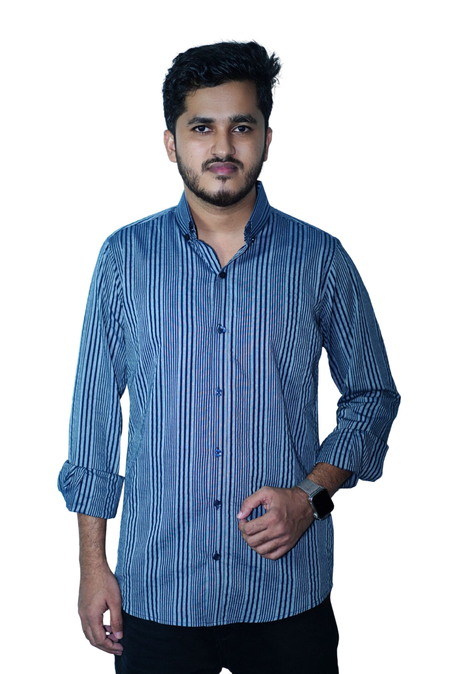Furex Classic Navy Blue Striped Shirt Shirt