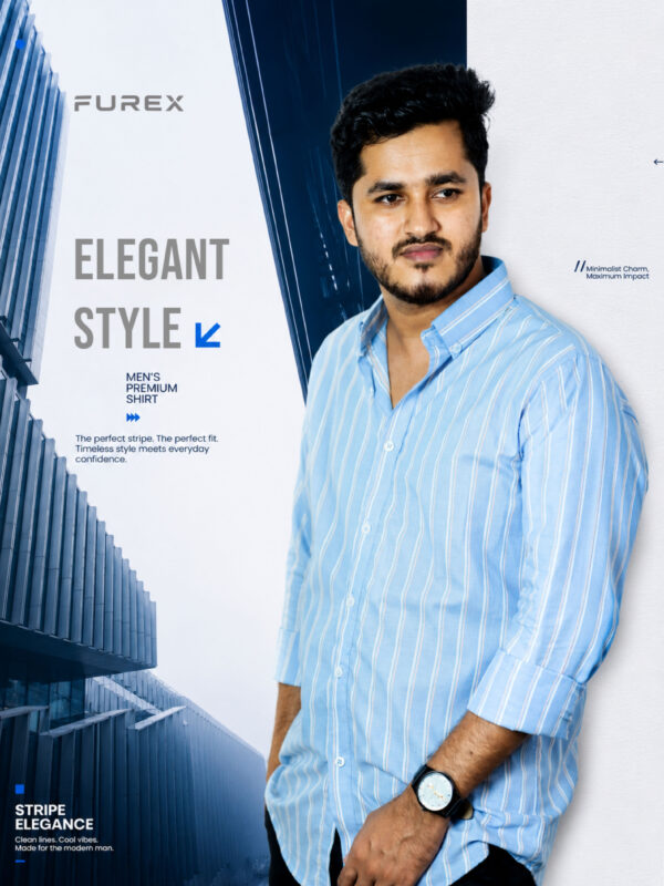Furex Sky Blue Striped Shirt