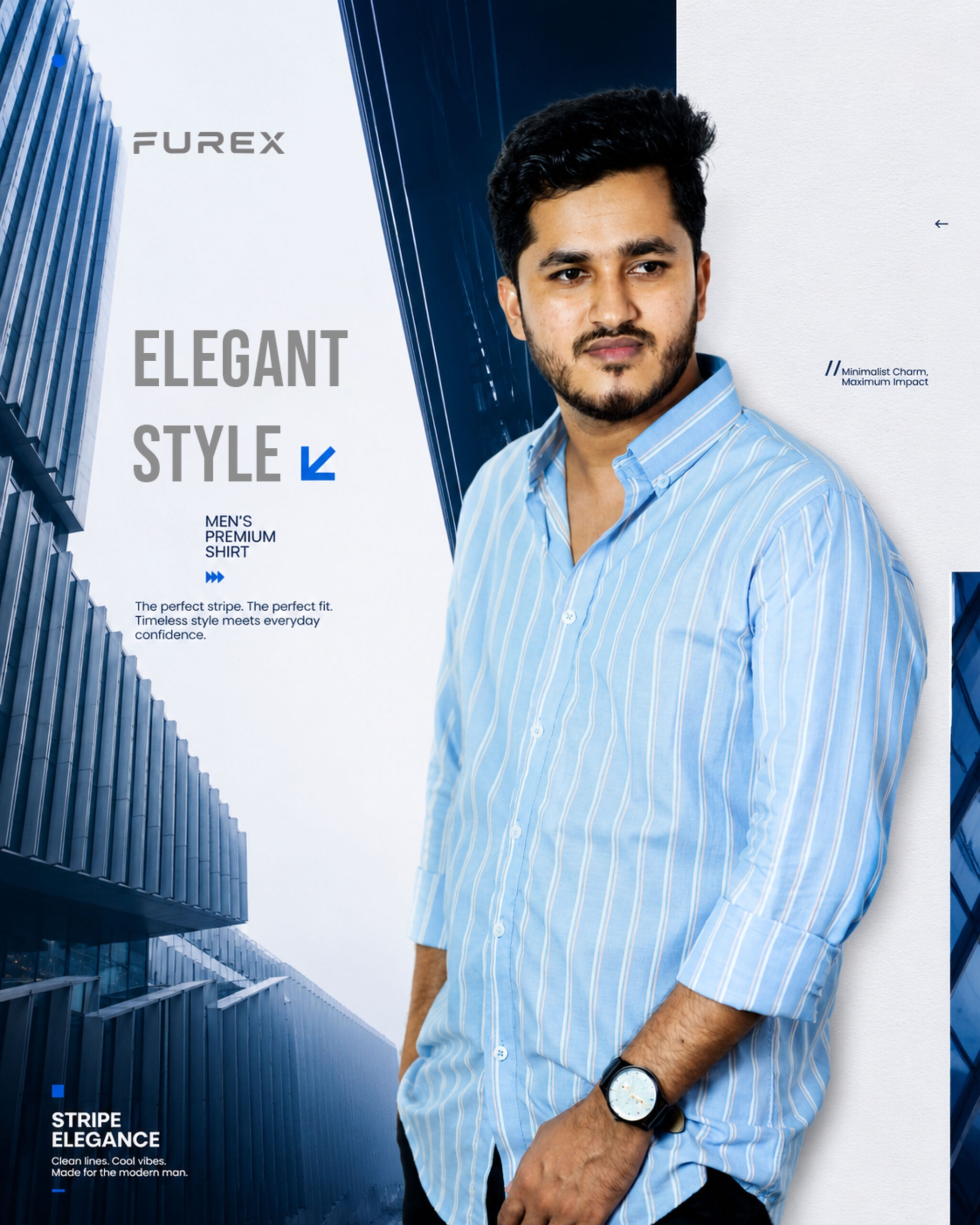 Furex Sky Blue Striped Shirt